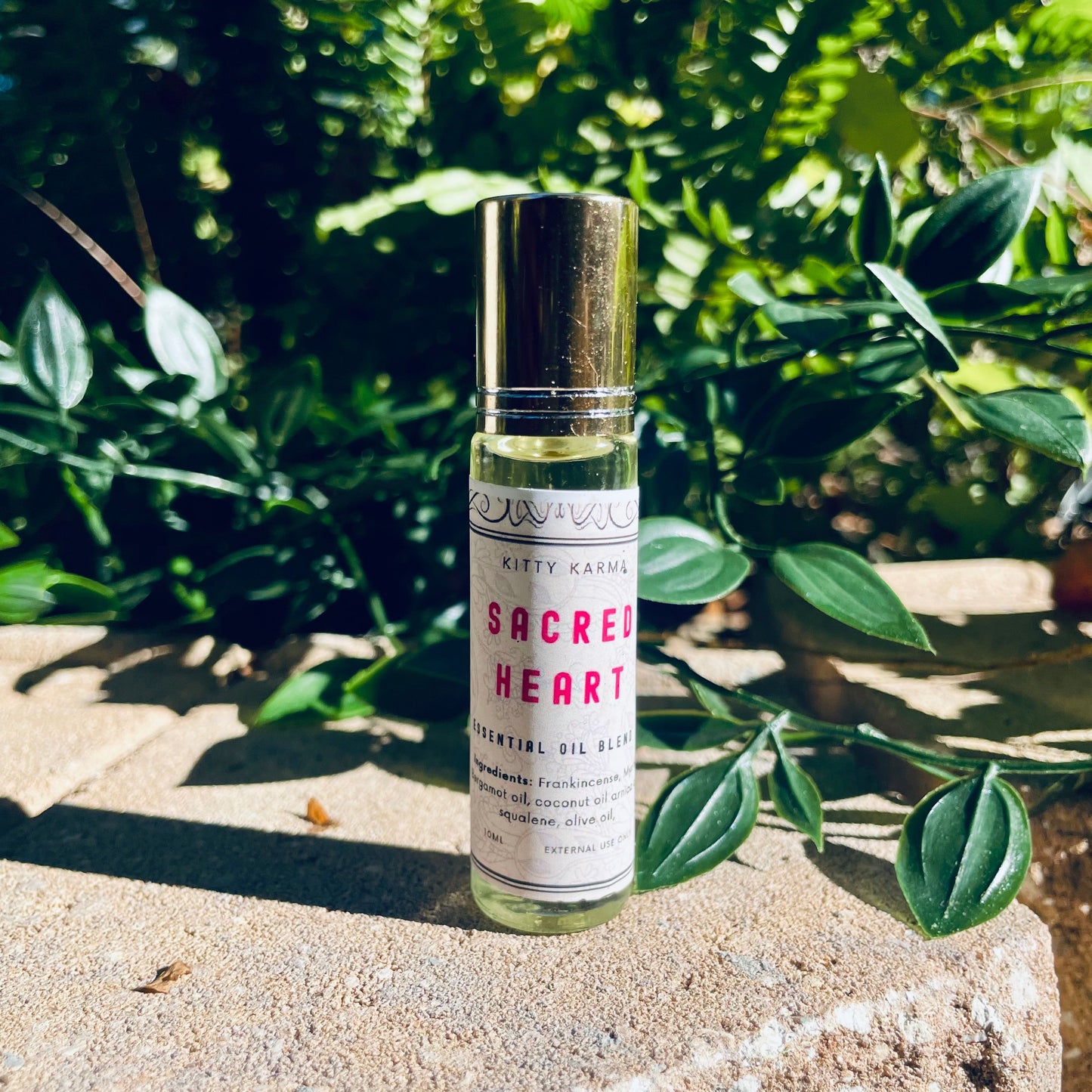 Kitty Karma Sacred Heart Aromatherapy Roller with Frankincense, Myrrh, and Bergamot essential oils