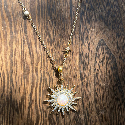 Sunburst Aromatherapy Essential Oil Jewelry with Natural Lava Beads-Diffuser Necklace & Bracelet for Everyday Wellness