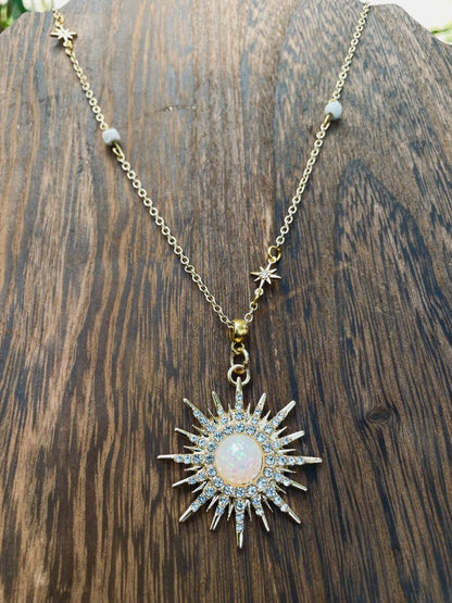 Sunburst Aromatherapy Essential Oil Jewelry with Natural Lava Beads-Diffuser Necklace & Bracelet for Everyday Wellness
