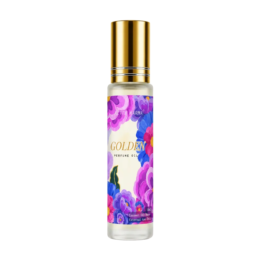 Golden Perfume Oil Roller |Cherry Blossoms | Kitty Karma Studio