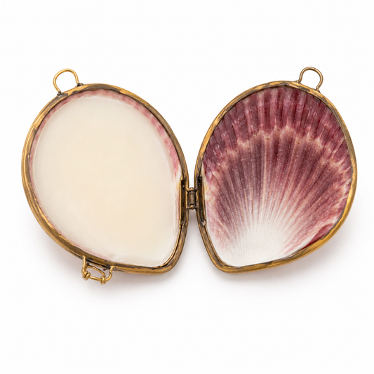 Handmade Solid Perfume Seashell Pouch – Sun-Drenched Citrus
