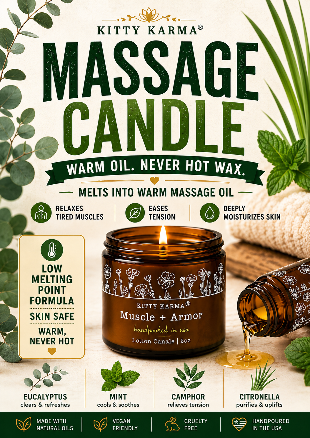 Star Dust Massage Lotion Candles for Anxiety | Sleep