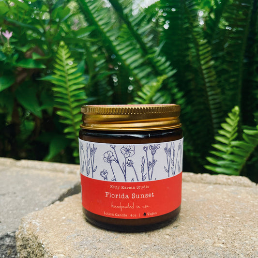Florida Sunset Fragrance Massage oil Candles for Anxiety | Natural Skincare