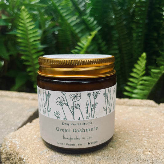Green Cashmere Fragrance Massage oil Candles for Anxiety | Natural Skincare