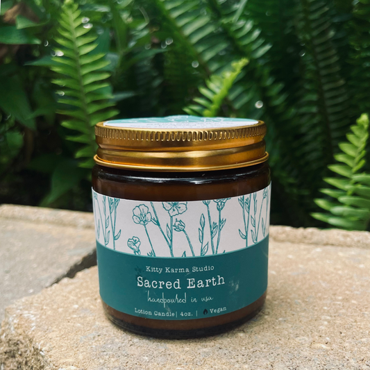 Sacred Earth Therapeutic Massage oil Candles for Anxiety | Natural Skincare