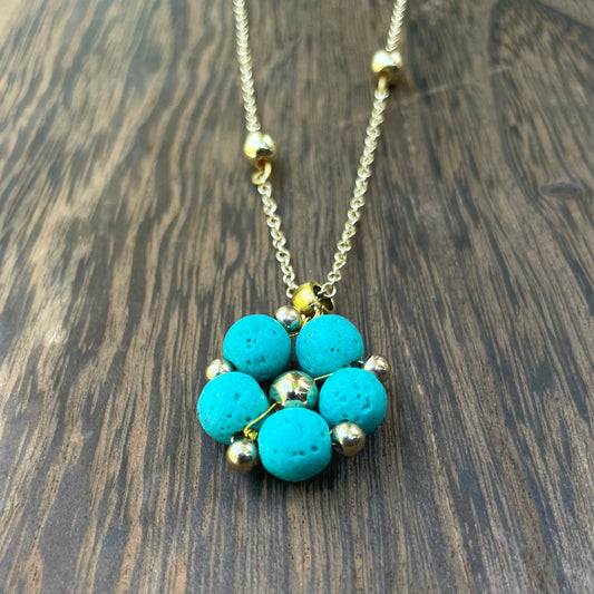 Aromatherapy Essential Oil Jewelry Daisy with Natural Lava Beads-Diffuser Necklace & Bracelet for Everyday Wellness